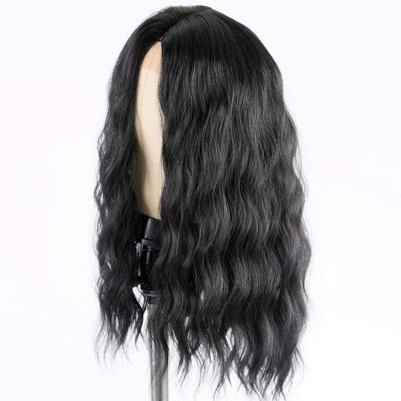 Long Black Wavy Full Cap Wig - 1B Black Hair For Women - Picture 5 of 6